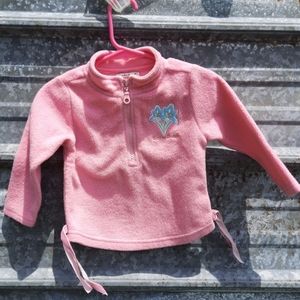 Pink Fleece Floral Monogram 3/4 Zip Early Days Pull Over